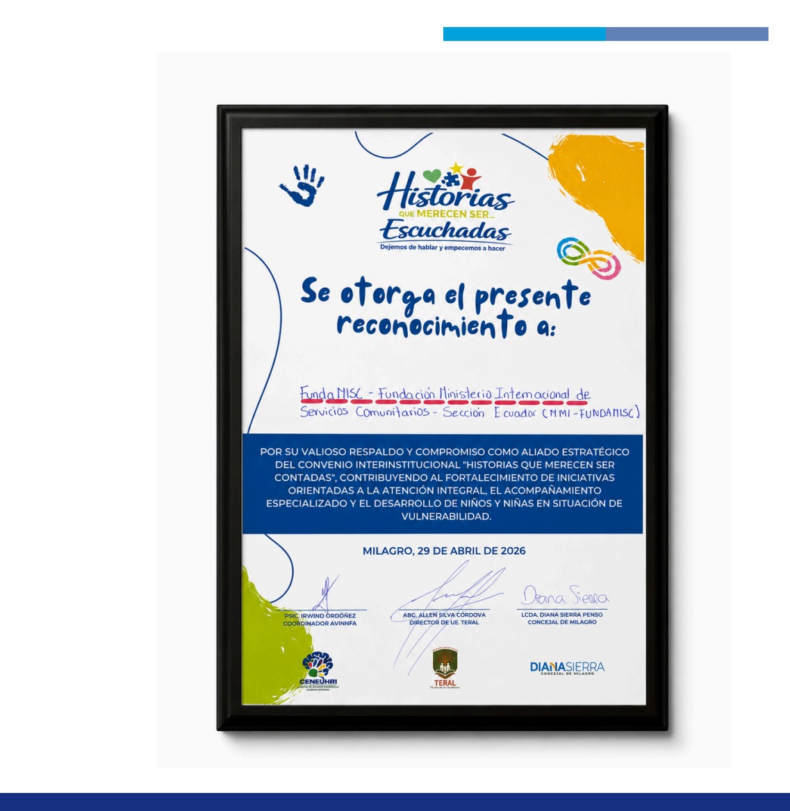 Reconocimiento de Historias que merecen ser escuchadas