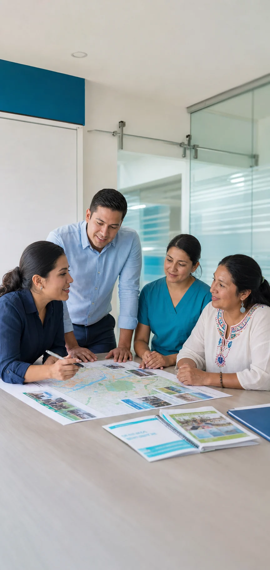 Representantes comunitarios, profesionales y aliados construyendo un proyecto conjunto